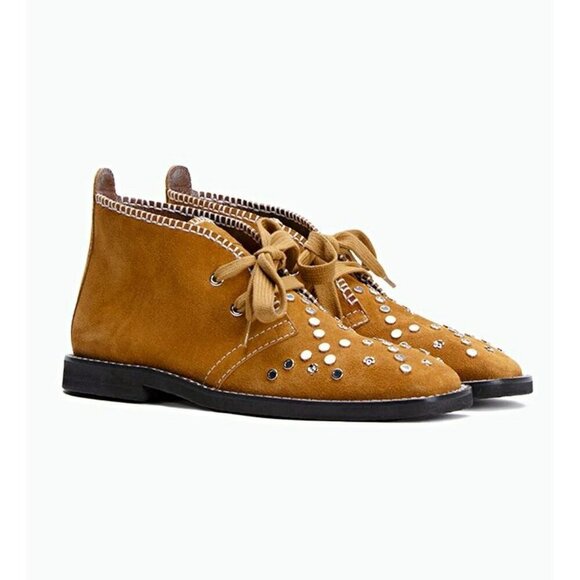 Wales Bonner Men's Studded Calf Suede Desert Studs Boots Size 43 (MSRP $1050)